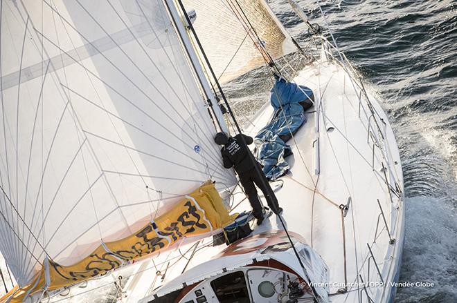 Technofirst Face Ocean, skipper Sebastien Destremau (FRA) Aerial illustration of start of the Vendee Globe, in Les Sables d'Olonne, France, on November 6th, 2016 © Vincent Curutchet / DPPI / Vendée Globe 